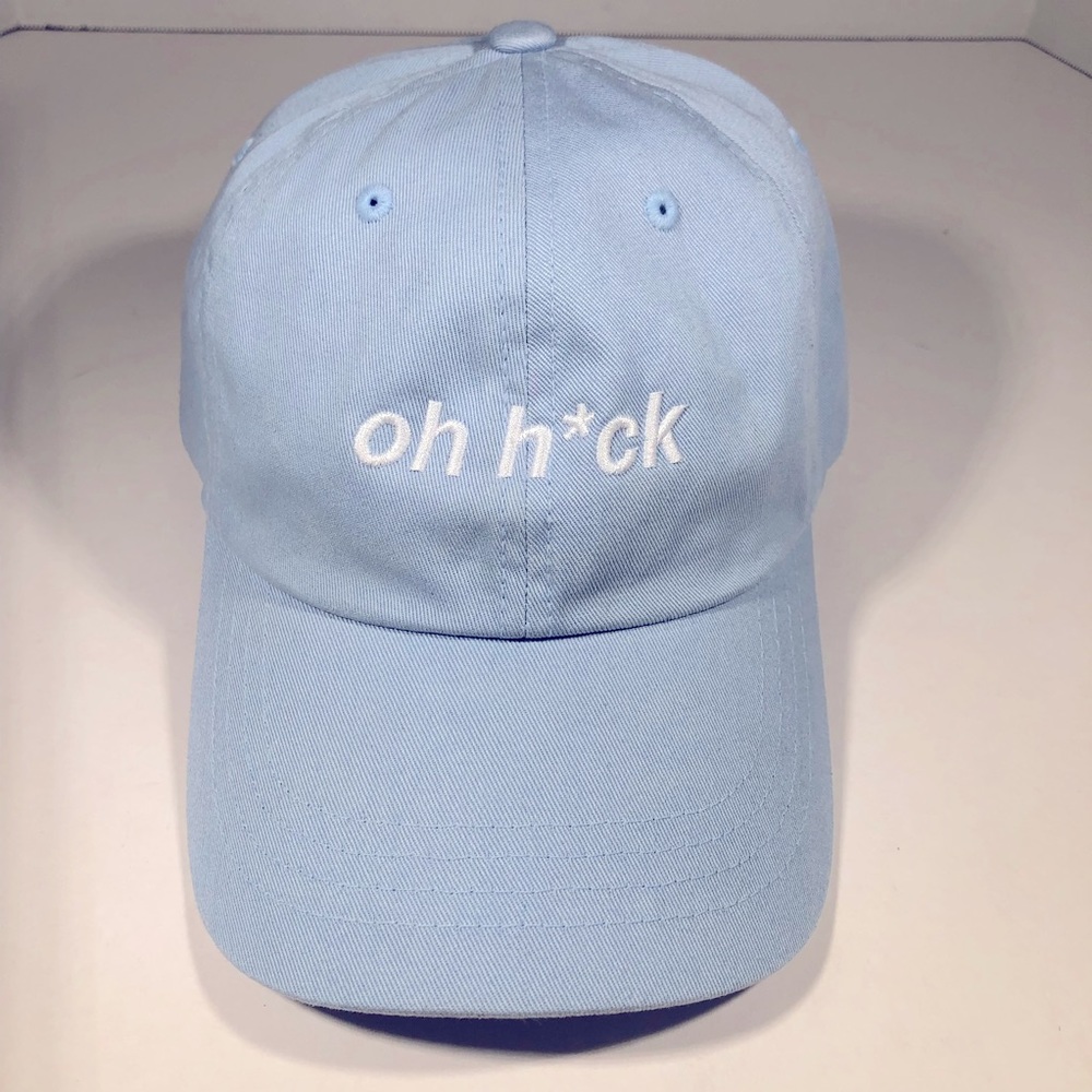 oh h*ck Baseball Cap in Baby Blue Adjustable NWOT